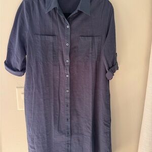 Women's shift navel blue dress